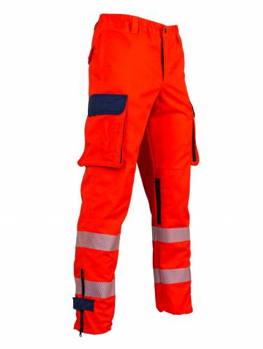 Einsatzhose SIGMA - tagesleuchtrot/blauer Besatz, versch. Grössen