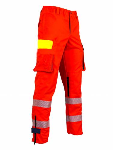 Einsatzhose SIGMA - tagesleuchtrot/gelber Besatz, Gr. L